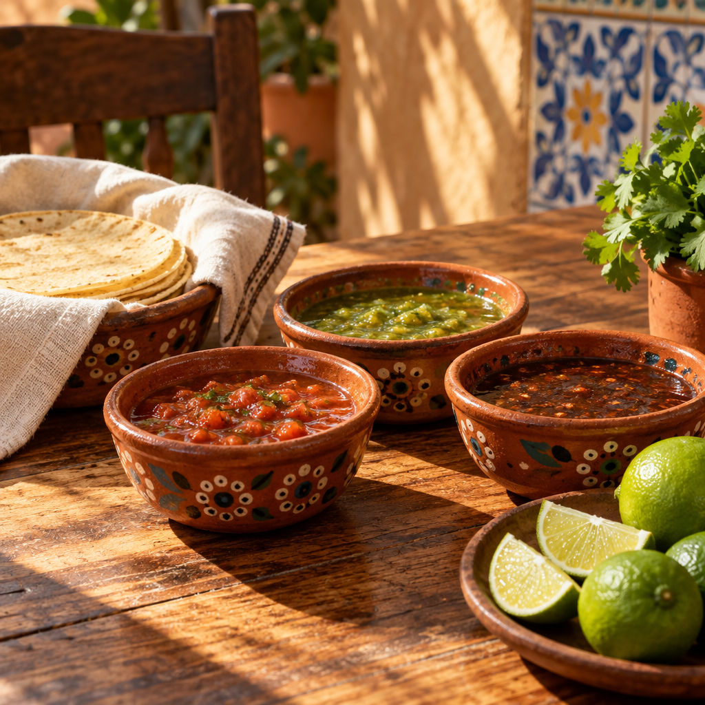 Illustrative Mexican food scene, not actual restaurant photography